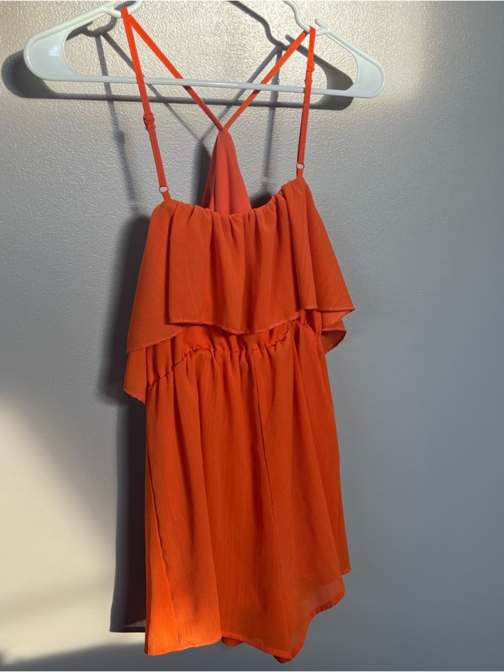 Bright Orange Ruffle Sundress